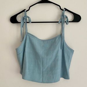 Linen Blend Crop Top